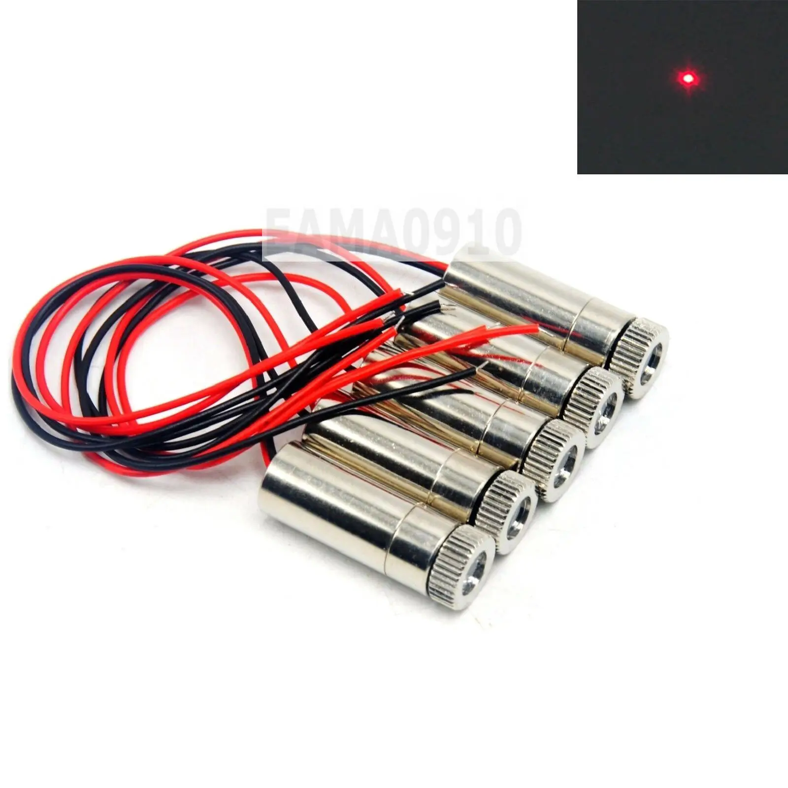 5pcs Dot Focusable 650nm 30mW 3-5V Red Laser Diode Module 12x35mm w/ Driver in