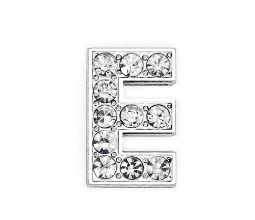 20PCS/lot Internal Dia. 10MM Full Rhinestones Slide Letter DIY Alphabet A - Z Fit For Keychains Pet Collars Bracelet