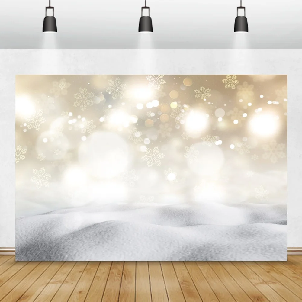 Winter Snow Light Bokeh Photography Backdrop Dreamy Pokla Dots Baby Shower Child Photocall Background for Pet Toy Photo Studio