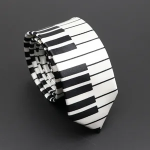 Classic musical notes tie printed for unisex, silky, thin and smooth ties, piano guitar tie, simple and elegant, fashion ties, gift 12 Main sales tie Hero Man - №10