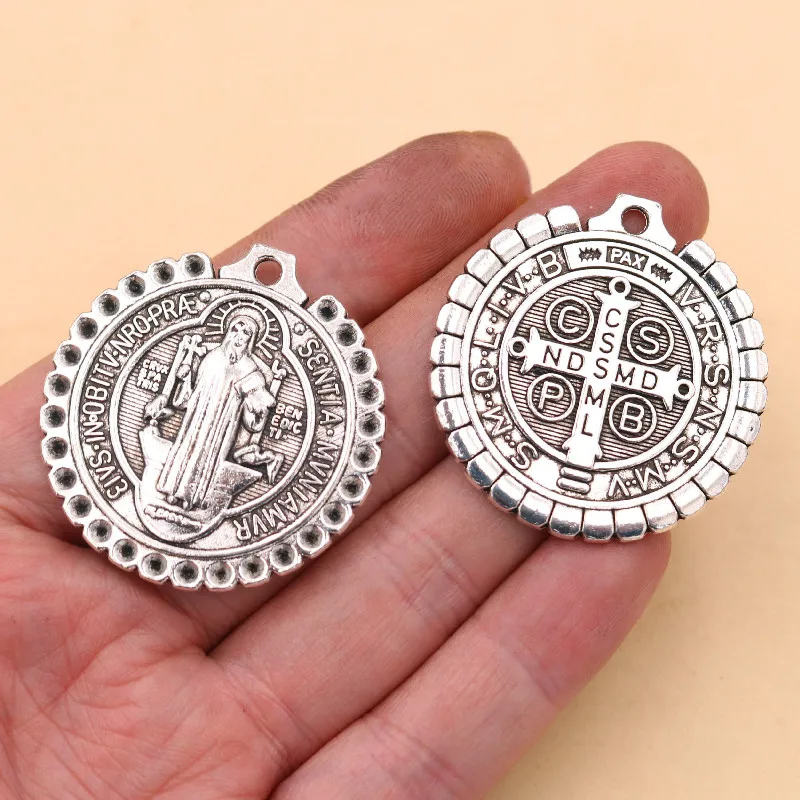 2pcs 39 * 38mm Religious Metal Pendant, Christian Charms,Prophet Charms,Jesus Charms，Crosses Charms, DIY Jewelry Crafts A2145