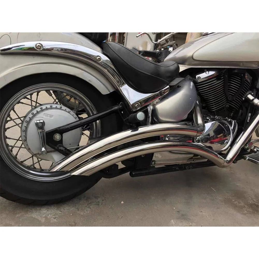 Slash Cut Full Exhaust System Pipe Muffler Kit Silencer For Suzuki Boulevard C50 C50T C50C M50 VL800 Volusia 800