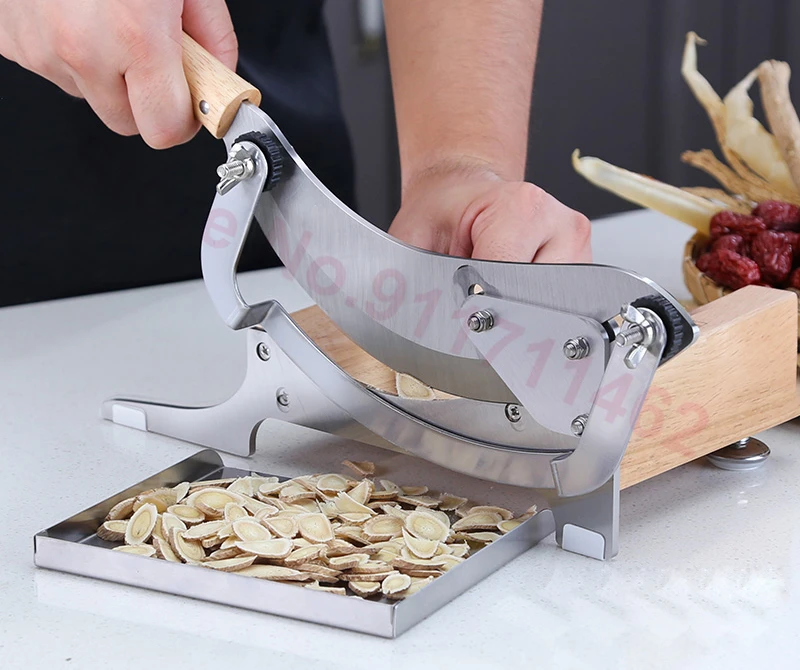 Manual Slicer Ginseng Slicing Machine Maca Cutter Cutting Chinese Herbal Beef Jerky Dried Vegetable Nougat Machine