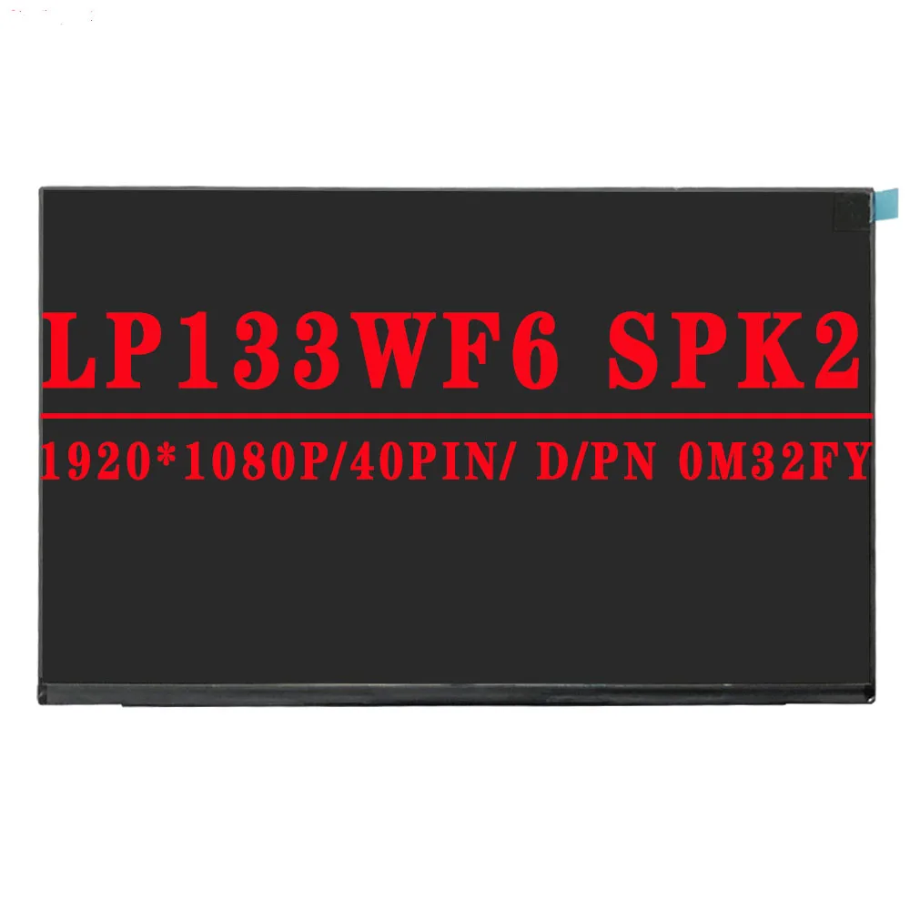 LP133WF6-SPK2 LP133WF6 SPK2 LP133WF6-(SP)(K2) B133HAK02.1 13.3 inch FHD Laptop LCD Screen Panel EDP 40 Pins 72% NTSC With Touch