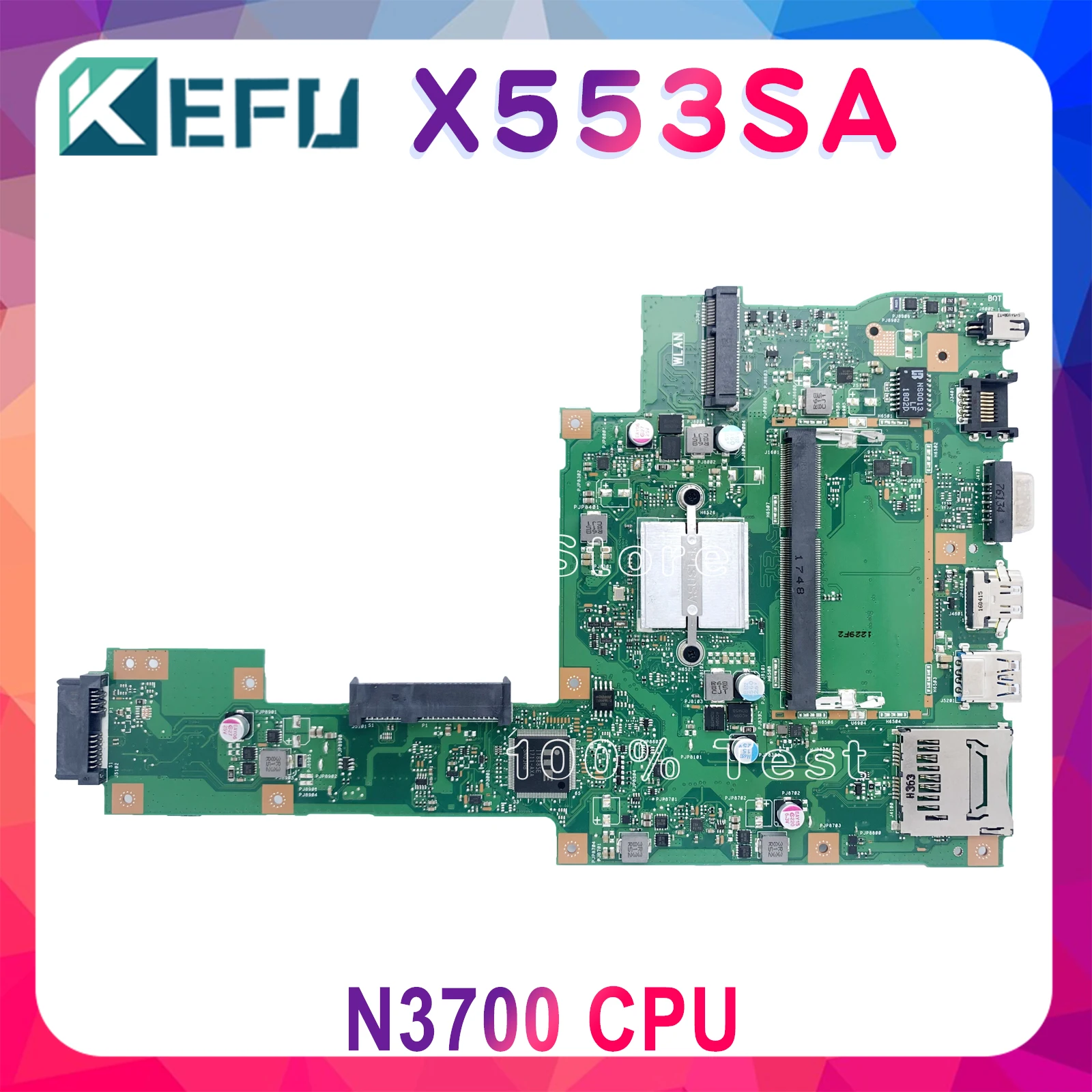 

KEFU X553SA Mainboard With N3700 N3050 CPU For ASUS X553S X553SA A553SA A553S F553SA Laptop Motherboard 100% Tested Working