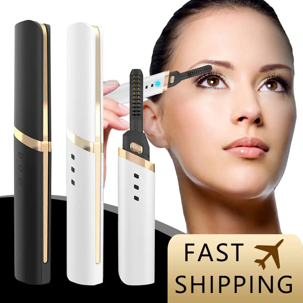 

Electric Heated Eyelash Curler Temperature Adjustable Rechargeable Mini Women Portable Makeup Eyelash Curling Pen Long Lasting