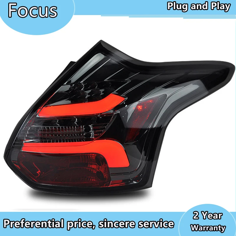 Dynamic Video for 2012 2013 2014 year for FORD Focus 3 hatchback LED Strip Tail Lamp rear lights back light Red color TJ