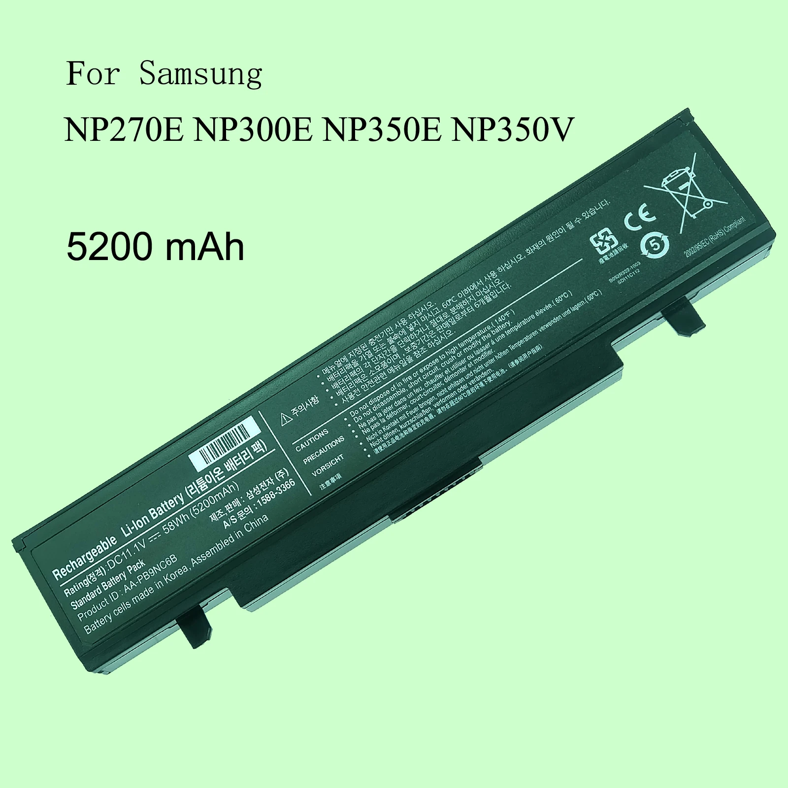 

Laptop Battery For Samsung AA-PB9NS6B PB9NC6B R580 R540 R519 R525 R430 R530 RV511 RV508 R528 Aa Pb9ns6b R730