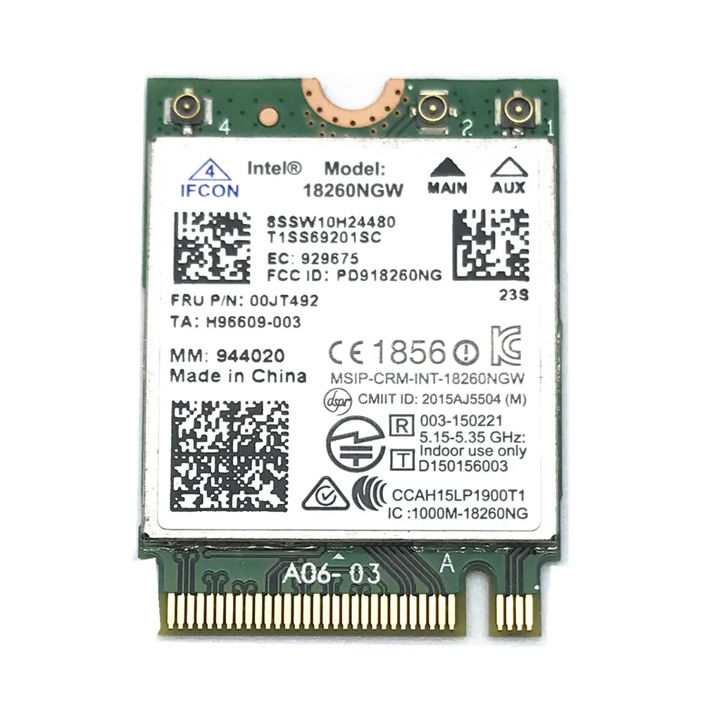 

For Intel 18260 18260NGW 802.11ac 867Mbps Support Bluetooth 4.1 WiFi Card