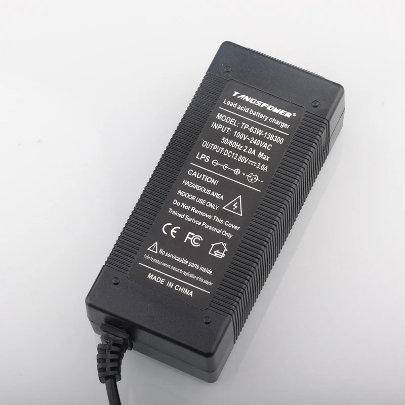 Carregador de bateria acidificada ao chumbo 13.8v 3a para carregador de ferramenta elétrica de bateria acidificada ao chumbo 14.4v com clipe de crocodilo conector de jacaré