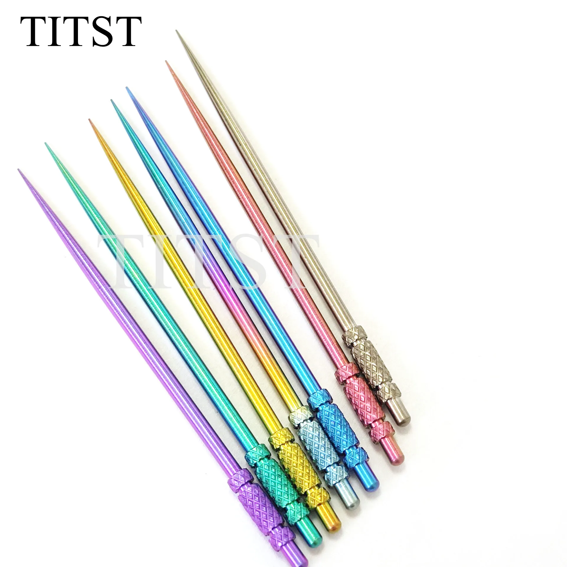 TITST Titanium  tusuk gigi  Eco-Friendly Ultralight Portable Titanium Alloy toothpick ( ONE LOT = 100PCS )