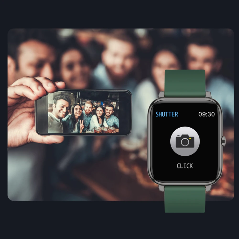 Roglance-rowatch 1 unissex, relógio inteligente à prova d'água, com monitor de coração, fitness, rastreador, android e ios