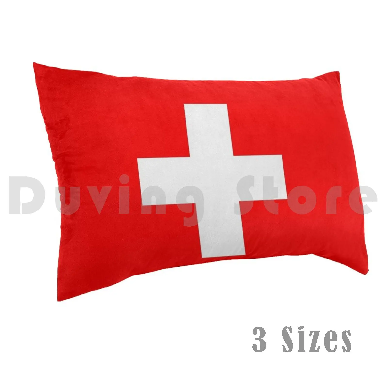 Swiss Flag Pillow Case Printed 35x50 Swiss Flag Flag Of Switzerland Ensign National Pride Duffle Red White