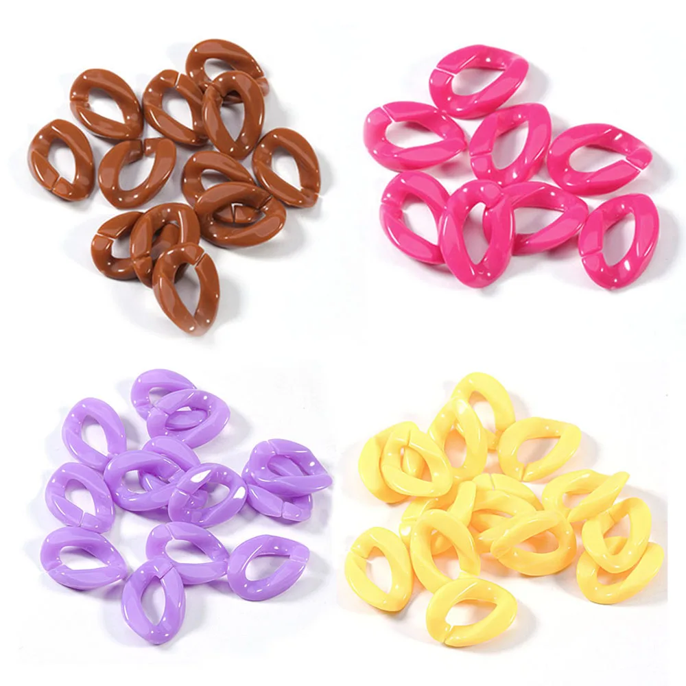 女性用アクリルビーズチェーン,17x24mm,ルーズビーズ,日曜大工,チャーム,ジュエリーアクセサリー,ストラップ,50個