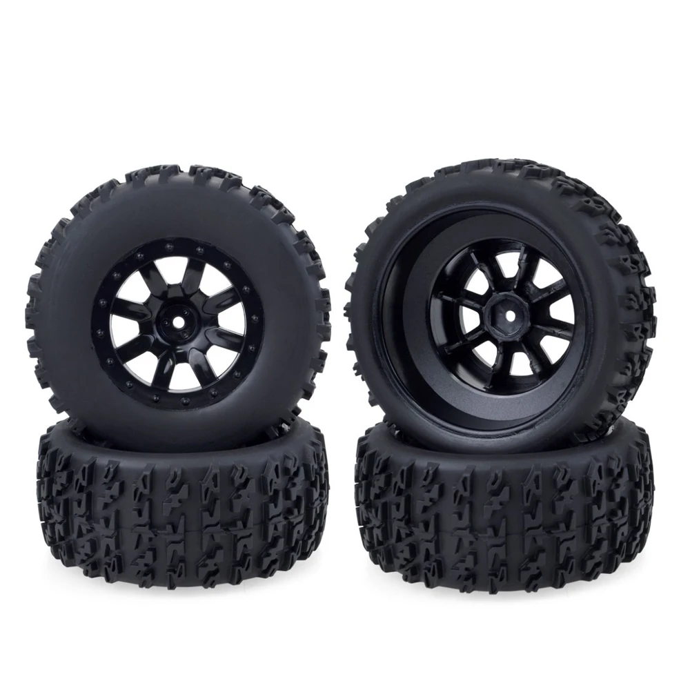 Neumáticos de 110mm y 75mm para coche teledirigido, llanta hexagonal de 12mm para ZD Racing RUSTLER Slash HPI Redcat RC 1/10, 4 unidades