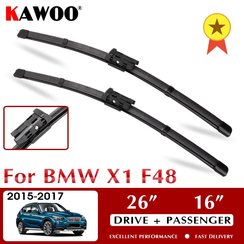 

KAWOO Wiper Car Wiper Blade Blades for BMW X1 F48 2015-2017 Windshield Windscreen Window Wash 26"+16" LHD RHD Auto Accessories