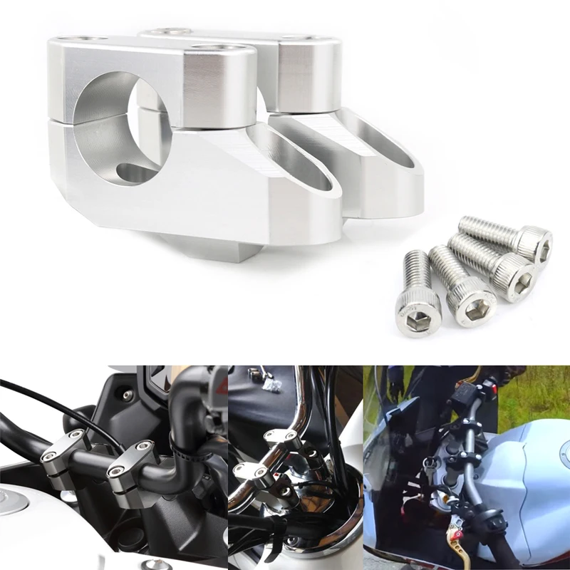 

Motorcycle Accessories Handlebar Risers Mounting Mount Riser CNC Billet Aluminum Fit For Yamaha Tenere 700 2019-2021