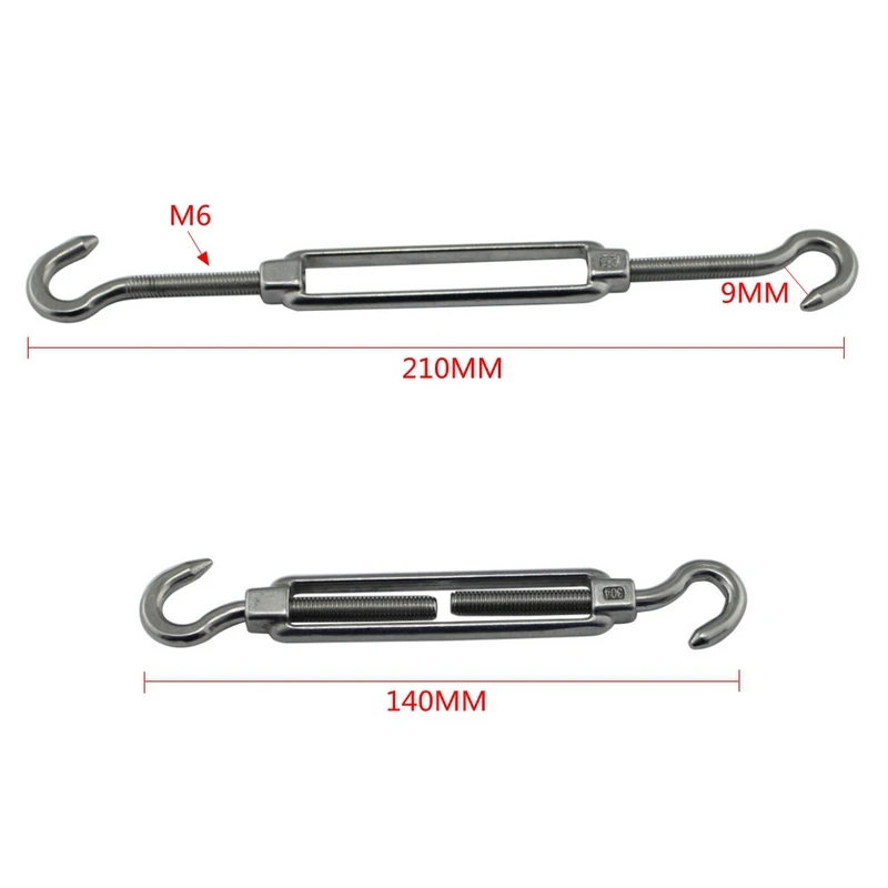 M6 Sun Shade Sail Canopy Fixing Accessories Stainless Steel Sun Sail Carabiner Clip Hook Screws Set Fixing Tool