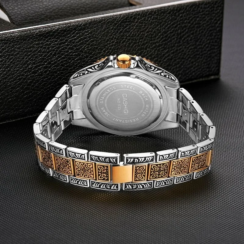 *New style* Sculpture Watch Men Retro Royal Clock Stainless Steel Engrave Quartz Wrist Watches ремешок для часов free shipping