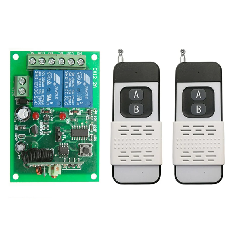 433Mhz DC 12V 24V 2 CH Channel 1CH Wireless Remote Control LED Light Switch Relay Output Radio RF Transmitter And Receiver