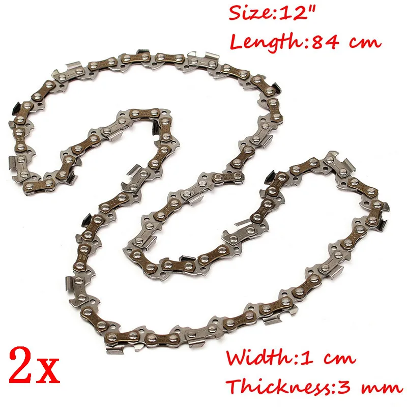 2Pcs 12 Inch Chaisaw Saw Chain Blade 84cm Replacement For Remington 075703L 07570J 45DL 3/8inch LP050 Gauge Drive Link