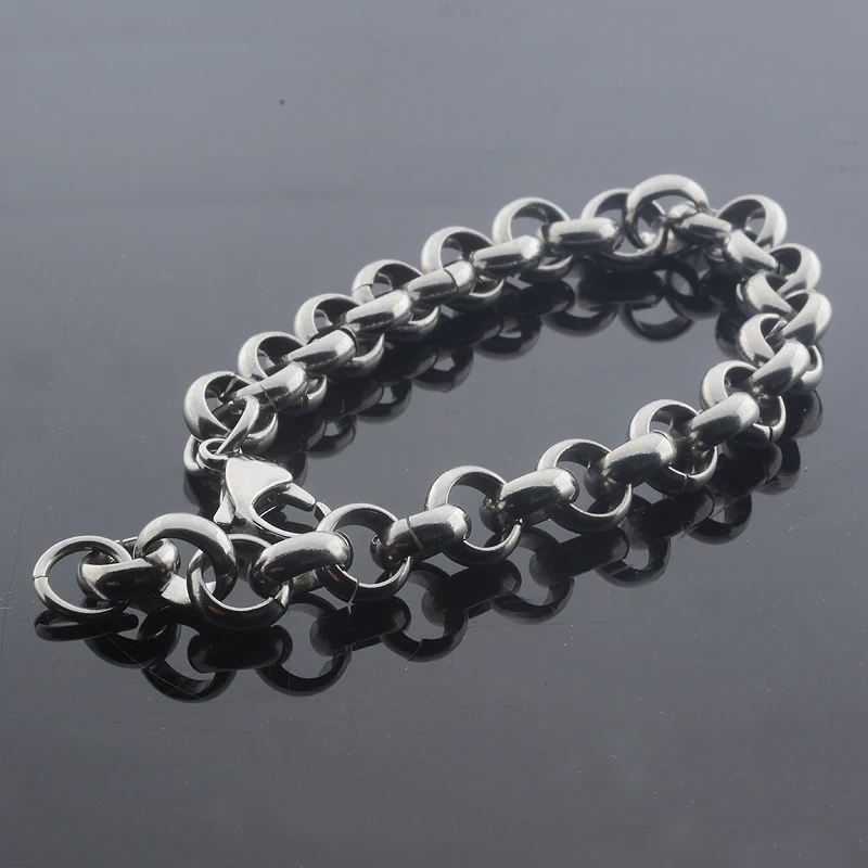 7mm Heavy Thick 7inch-11inch Men Women Silver Color/Yellow Gold Color Stainless Steel Bracelets Femme Link Rolo Chains Wholesale