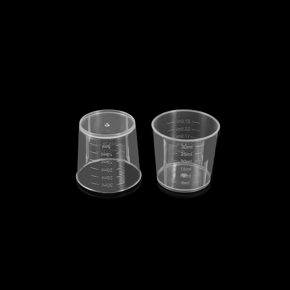 20pcs 30ml Transparent Plastic Measuring Cups Disposable Liquid Pot Container For Epoxy Resin Silicone Mold DIY Jewelry Making