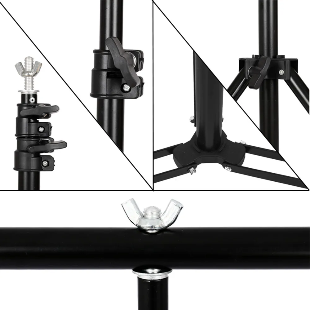 Photography Photo Backdrop Stands T-Shape Background Frame Support System Stands With Clamps for photo studio Multiple Sizes