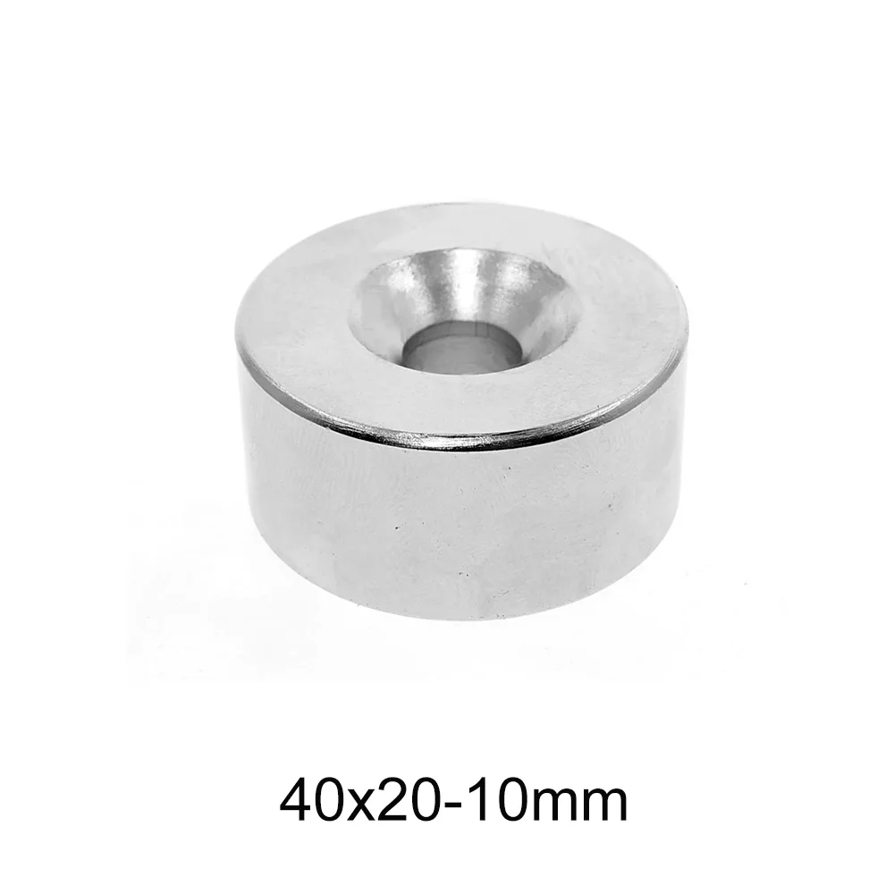 1/2/3/5PCS 40x20-10 Big Round Powerful magnets 40*20 mm Hole 10mm Permanent Magnets 40x20-10mm Neodymium Magnets Disc 40*20-10