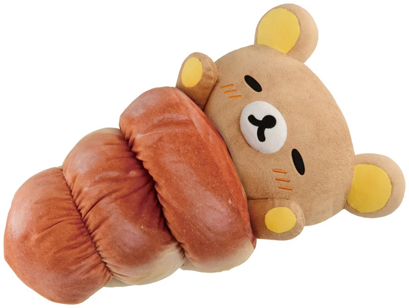 

New Cute Rilakkuma Bear Bakery Chocolate Cornet Bread Roll Big Plush Toy 45cm Pillow Cushion Stuffed Kids Dolls Children Gifts