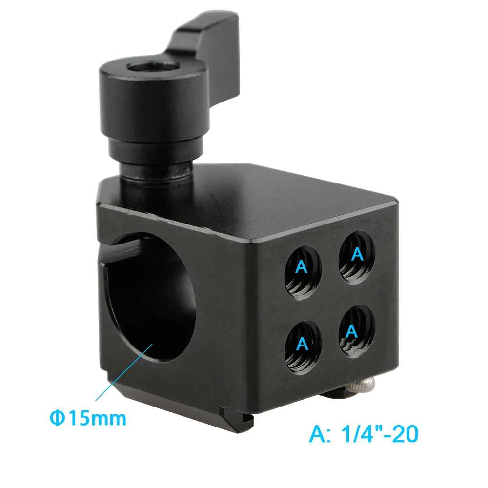 Zacisk pręta mocowanie do buta camvinate 15mm z czerwoną/czarną gałką do kamery 15mm System wspornik szyny z głowicą światła LED