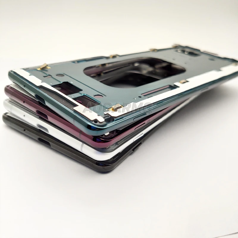 For Sony Xperia XZ3 H8416 H9436 H9493 Middle Frame Chassis Bezel Bracket Panel Metal Plate With Dust Plug Front Back Adhesive