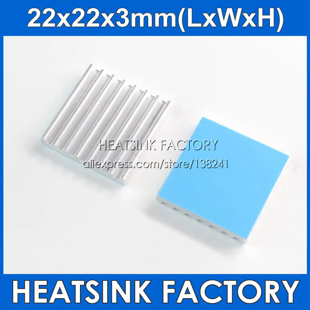 HEATSINK FACTORY 22x22x3mm Heatsink Aluminum Heat Sink Radiator Cooler With Thermal Pad