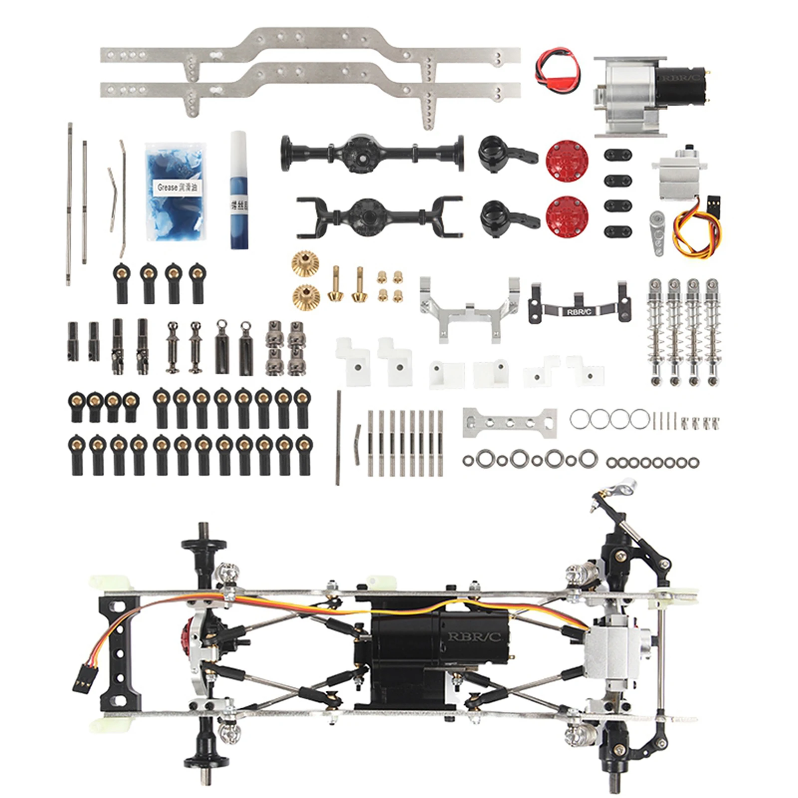 1:10 Metal RC Car Chassis Body Kit High Performance Upgrade Parts for 1/10 Scale WPL D12 RC Replacements Parts