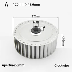 Girante centrifuga a palette pale del motore ventola albero della girante ventilatore in alluminio ventilatore ruota a lama piccola Multivane 120 140 200mm