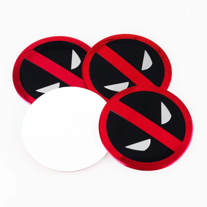 4 Pcs 3D Metal 56mm Car Wheel Center Hub Cap Cover Sticker Rim Emblem Badge Fit For Deadpool Car Styling