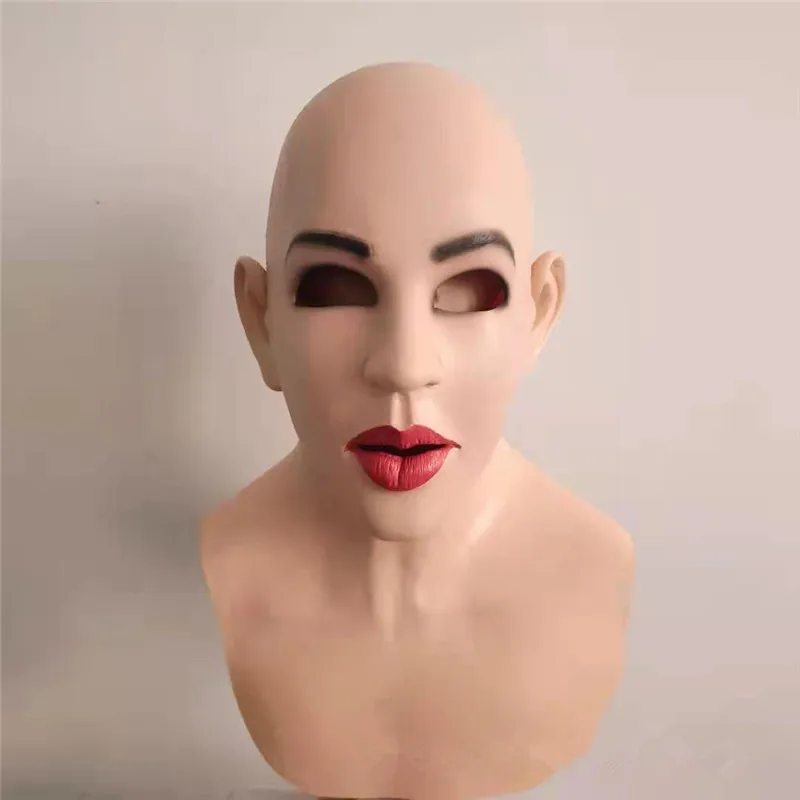 New Latex Face Mask Realistic Soft Female Mask for Masquerade Halloween Mask For Crossdresser Drag Queen Transgender