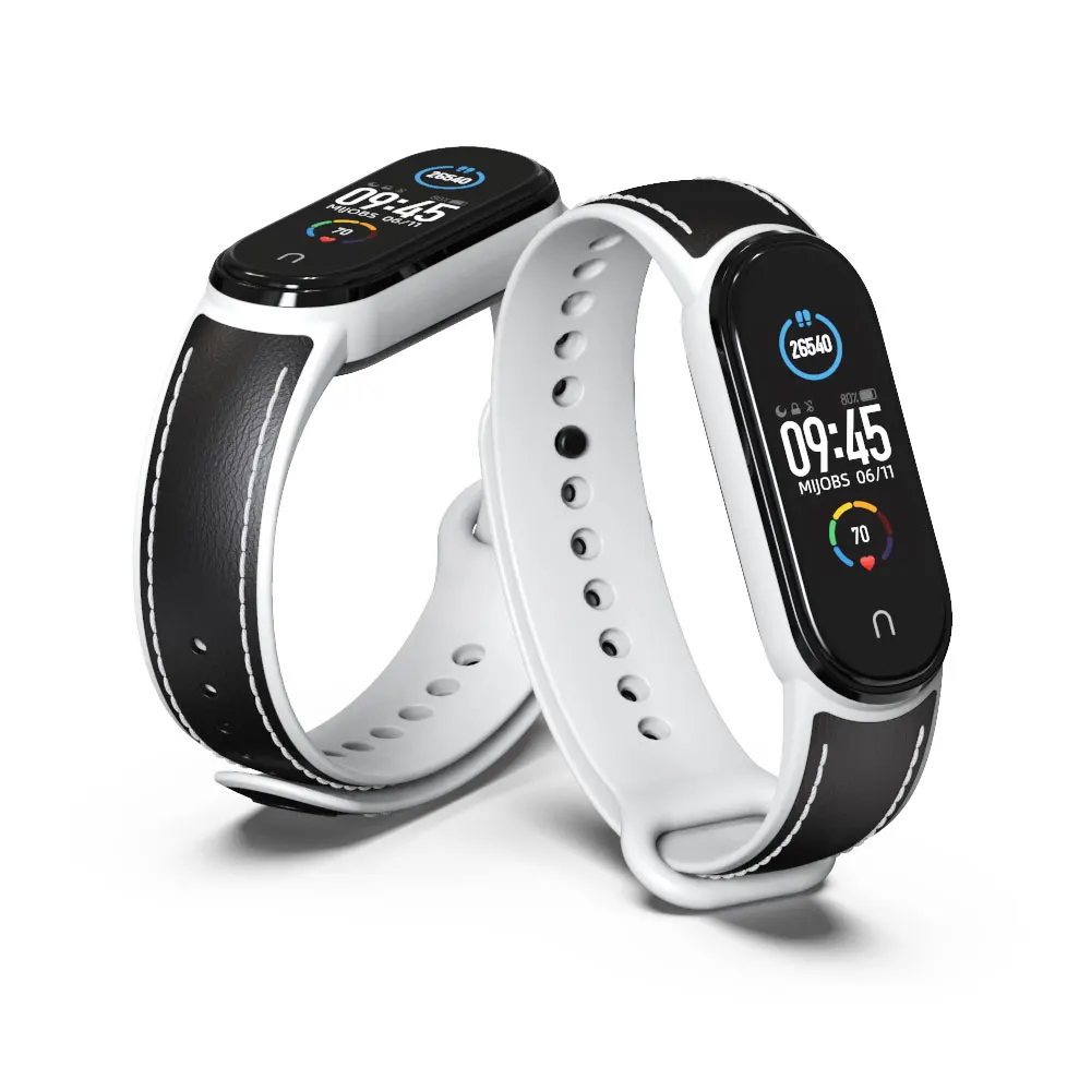 For Mi Band 5 Strap for Xiaomi Mi Band 6 Bracelet Wristband Correa Miband 5 6 Xiomi NFC Sport TPU Leather Breathable Replacement