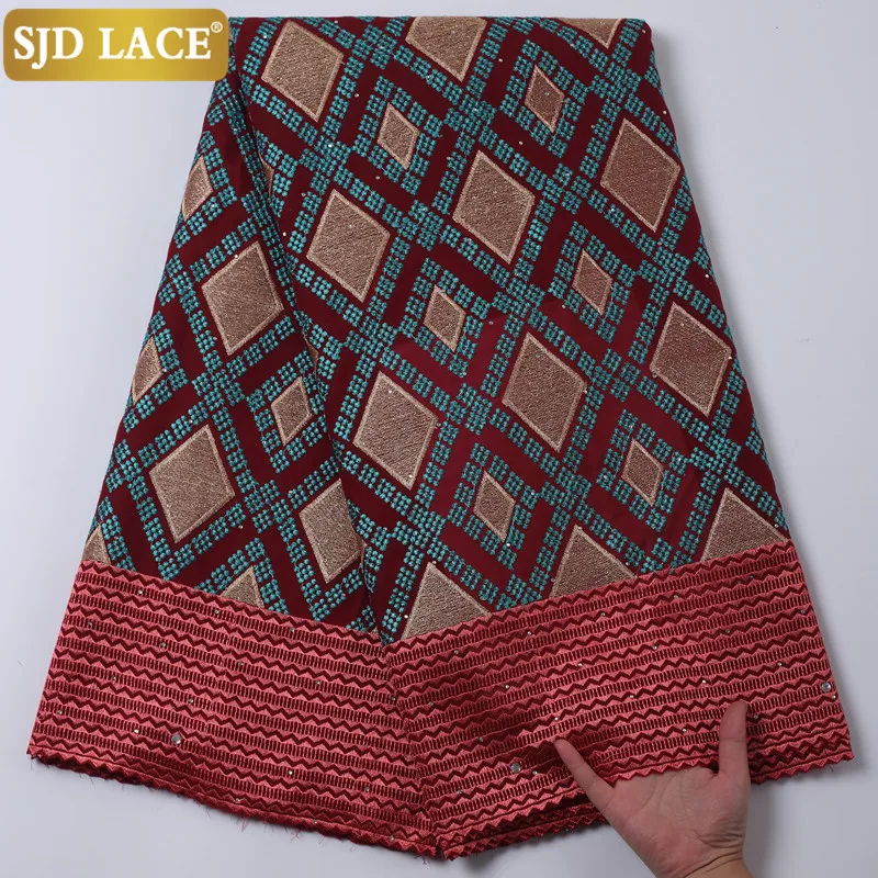 

SJD LACE Clearance Style African Dry Cotton Lace Fabrics 2024 New Design Embroidery Swiss Voile Lace For Nigerian Wedding A2204