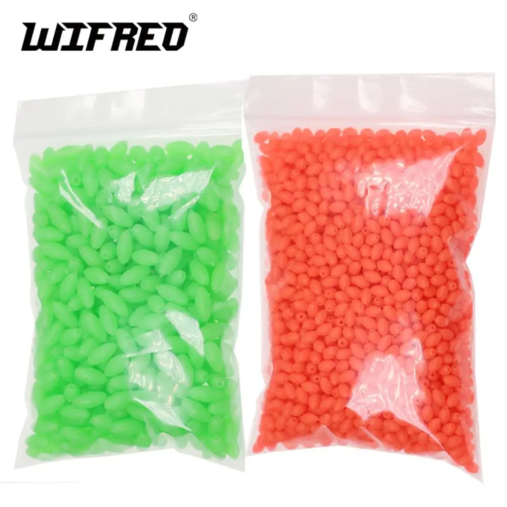 Wholesale Luminous Fishing Beads Oval Soft Rubber Glowing Bead For Egg Fly Treble Hook Saltwater Fishing Rigs Tackle Green & Red