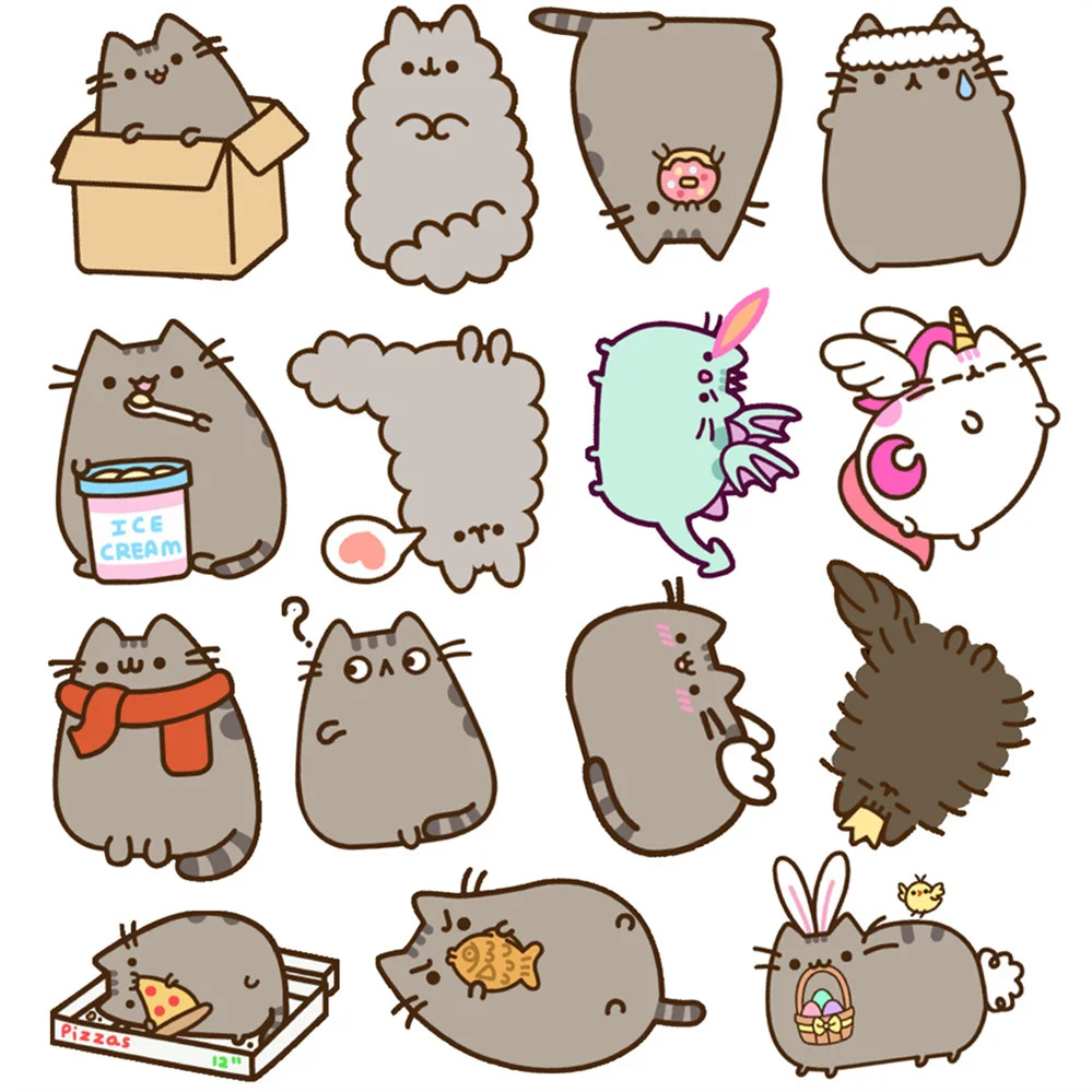 10/30/50PCS Cartoon Love Cute Kitten Diary Graffiti Suitcase Hand Account Decoration Waterproof Stickers Wholesale