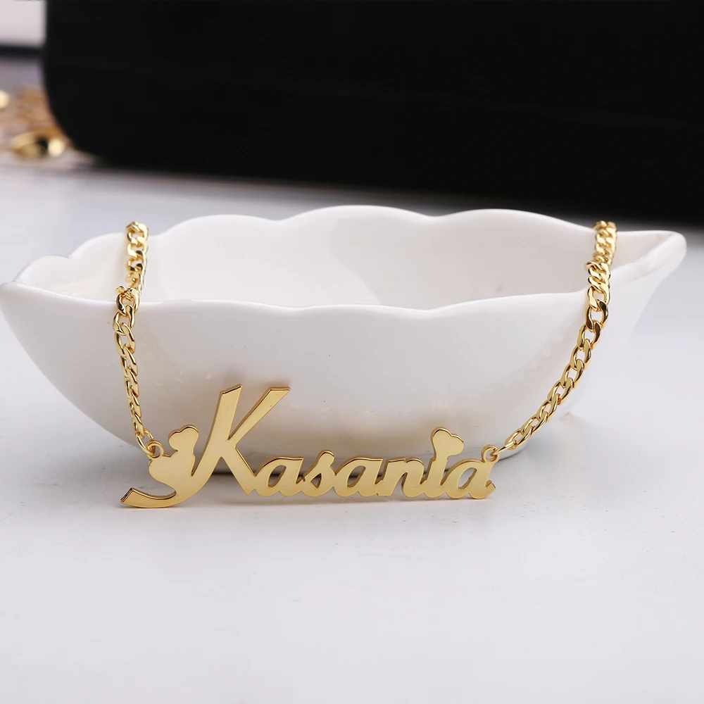 2020 Custom Necklaces Cuban chain name necklace Jewelry Personality Letter Choker Necklaces with Name for Women Girls Mother