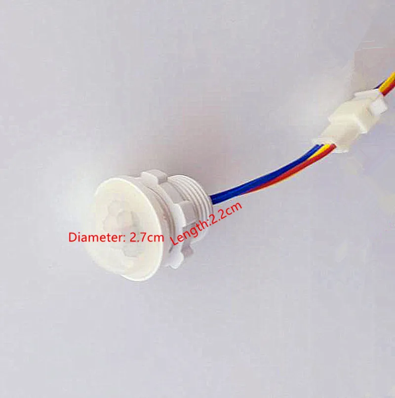 4-6m zakres pomiarowy czujnik ruchu na podczerwień pir przełącznik AC 100-240V 220V automatyczne wrażliwe podczerwieni przełączniki dla LED lampa biały