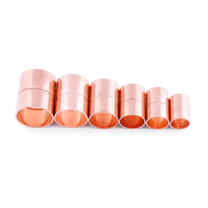 6.35mm - 50.8mm Copper Fitting Equal Straight Coupling Socket Welding Pipe Connector for Air Conditioning Refrigeration