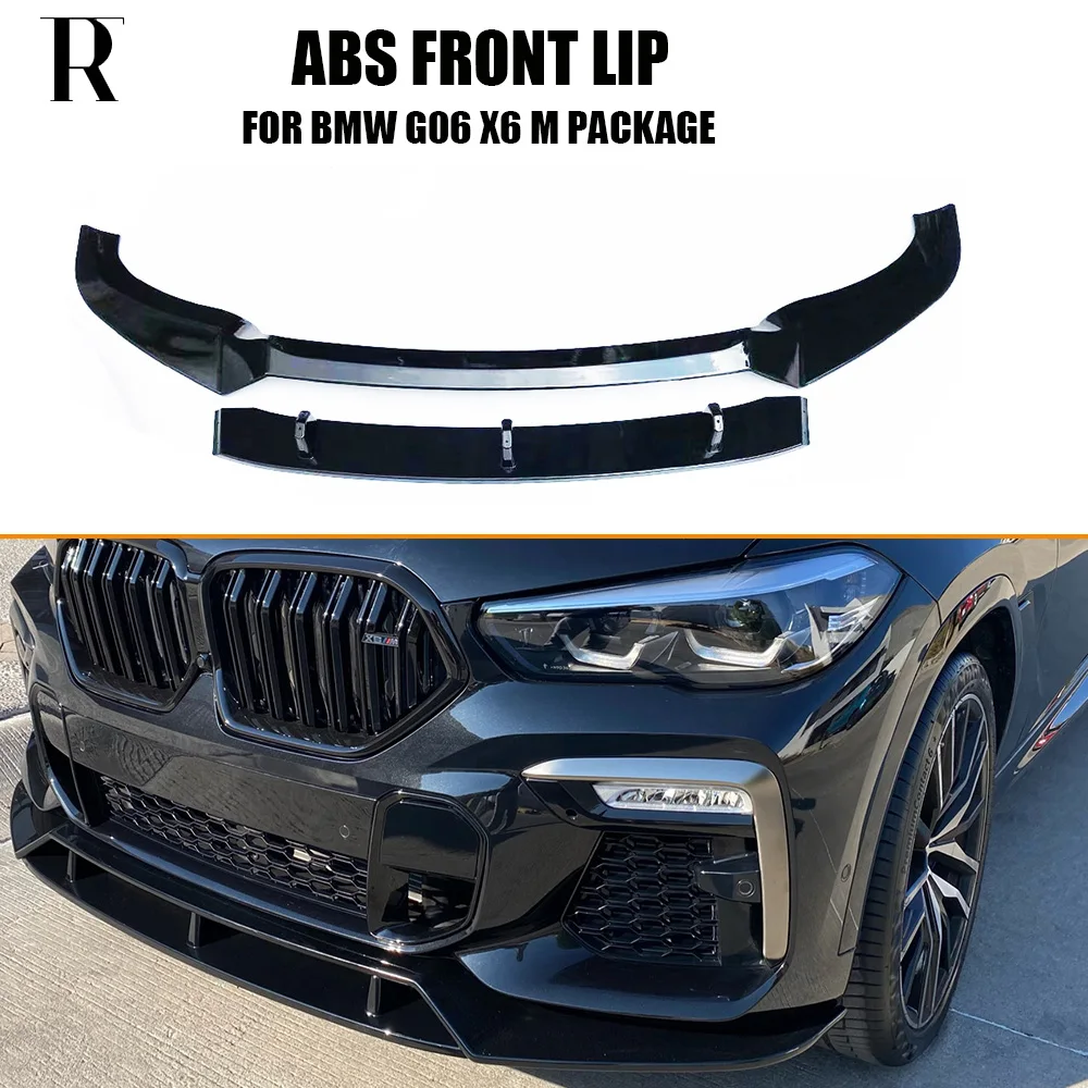 ABS Glossy Black Front Bumper Chin Lip for G06 New X6  with M Sport Package 2019 UP