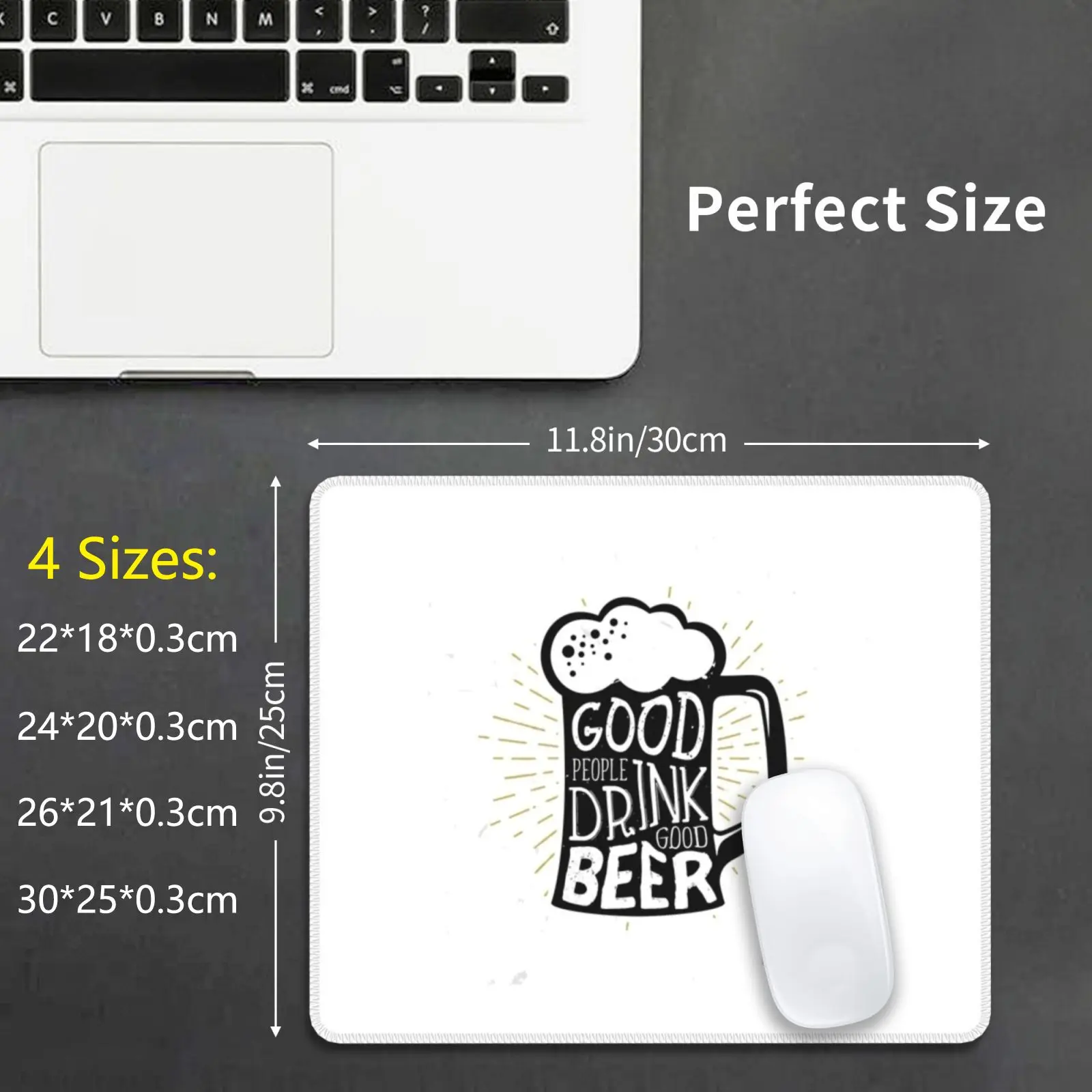 Good People Drink Good Beer Design Mouse Pad DIY Print Cushion Beer Beer Lover Love Beer Beers Lager Pale Ale