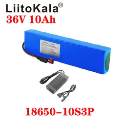 LiitoKala 36V battery 36V electric bike battery 42V 10AH 18650 battery for motorcycle Scooter with XT60 plug and 42V2A charger