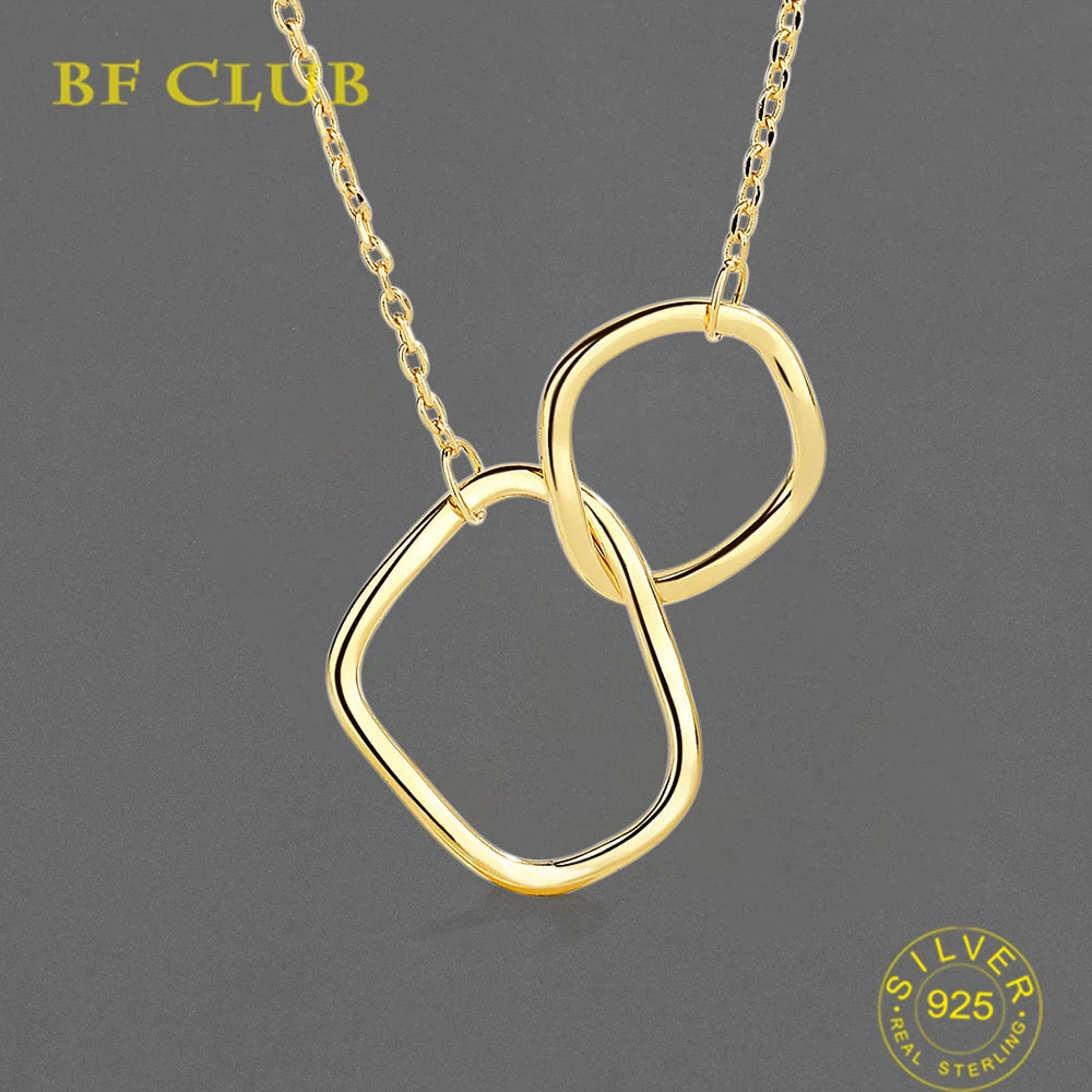 Collar de plata de ley 925 para mujer, joyería fina chapada en oro con forma de círculo, cadena en O, Gargantilla, regalo de Navidad