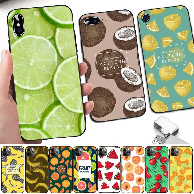 Cute summer fruit watermelon coconut cherry Phone Case for iphone 13 8 7 6 6S Plus X 5S SE 2020 XR 11 12 pro XS MAX