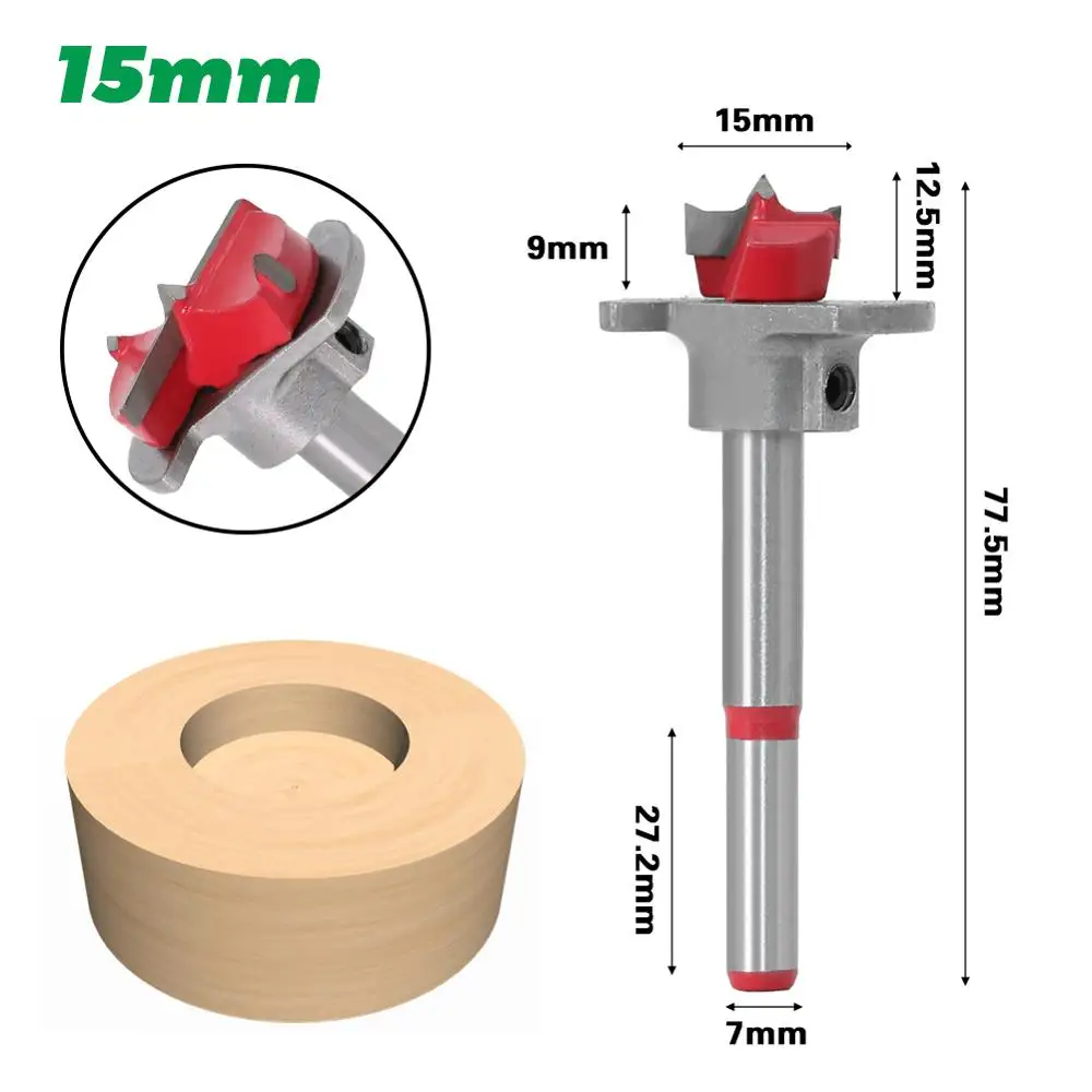 1pc Diameter 15,20,25,30,35mm Adjustable Carbide Drill Bits Hinge Hole Opener Boring Bit Tipped Drilling Tool Woodworking Cutter